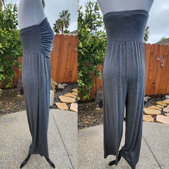 New Charcoal Tube Top Jumpsuit - Picture 5 of 5